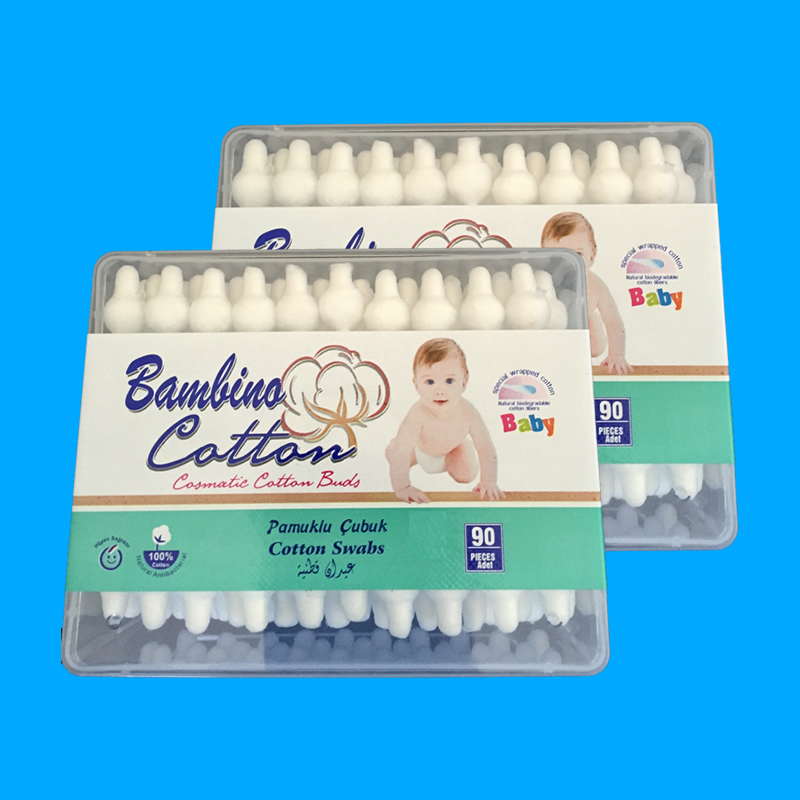 Scs09 90 Pcs Square Box Cotton Swabs For Babies Bambino Cotton